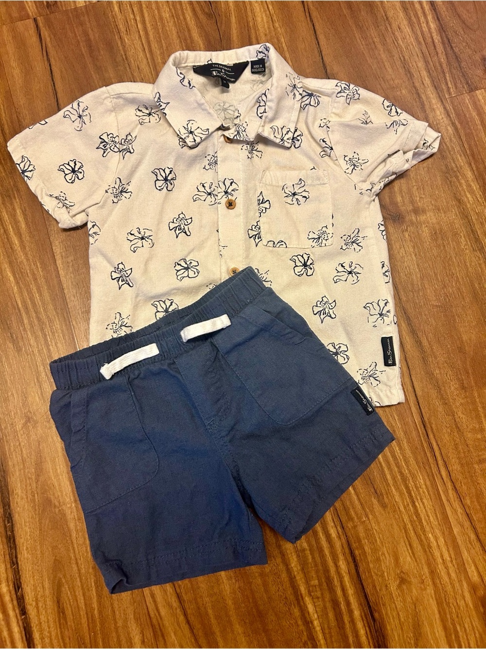 Ben Sherman Boys 2 Piece Set Flower Cotton/linen/viscoe 3t